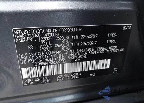 2024 Toyota Rav4 Hybrid Xle from USA, damaged, VIN JTMRWRFV3RD222437